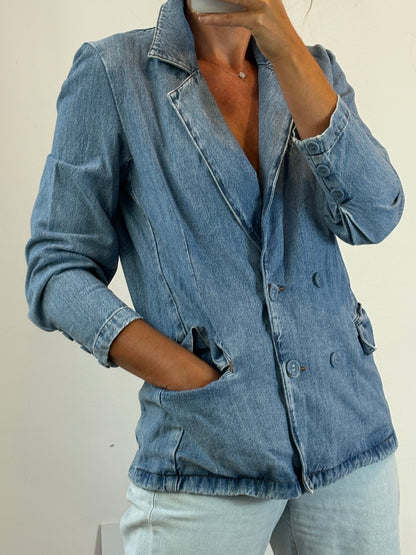 ZARA. Blazer denim cruzada. T XS(S)