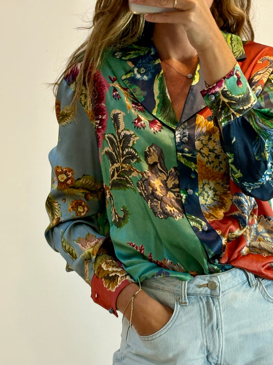 ANTIPODEAN. Blusa seda estampada