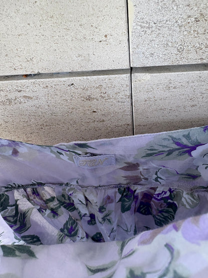 TCN. Long dress with mauve florals. TS/M