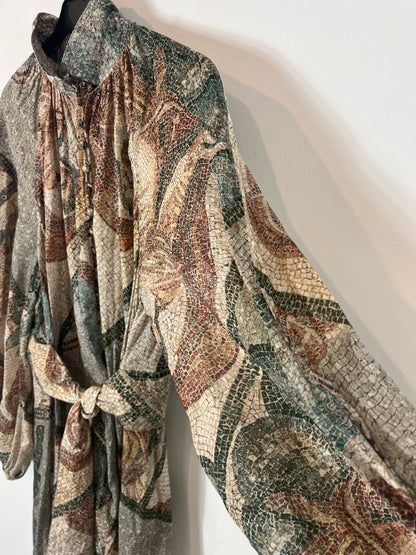 H&amp;M. Brown printed bow dress. TS