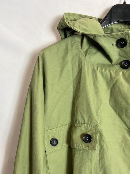 ZARA. Parka verde impermeable T.xs