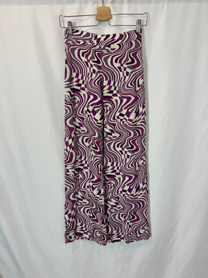 NOON. Retro print flowy trousers. Size 34