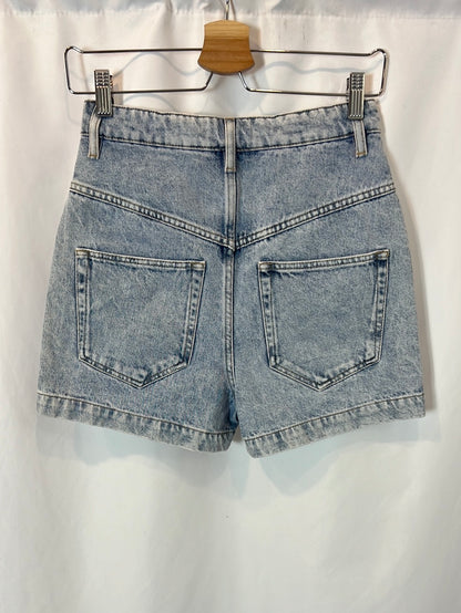ISABEL MARANT. Worn effect denim shorts T.36