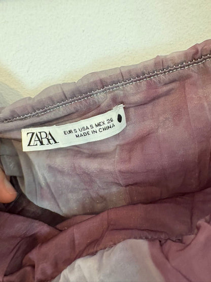 ZARA. Vestido largo palabra de honor textura