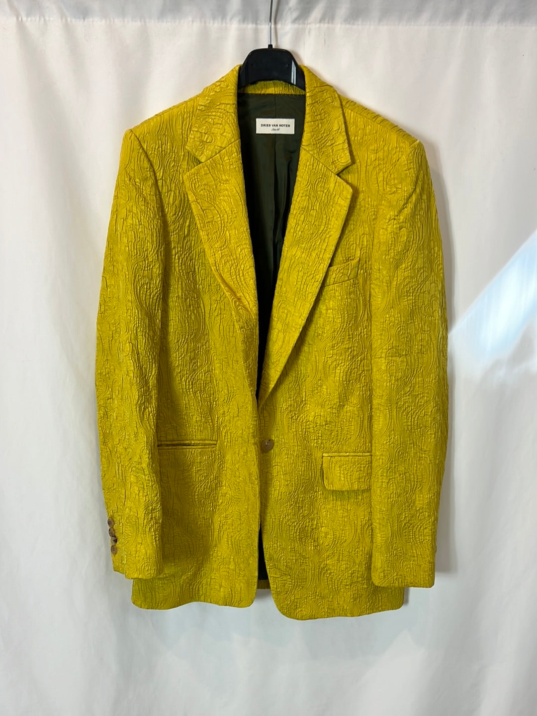 DRIES VAN NOTEN. Pistachio-textured blazer. Size 36