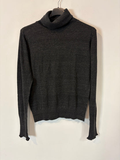 ZARA. Jersey gris jaspeado cuello vuelto