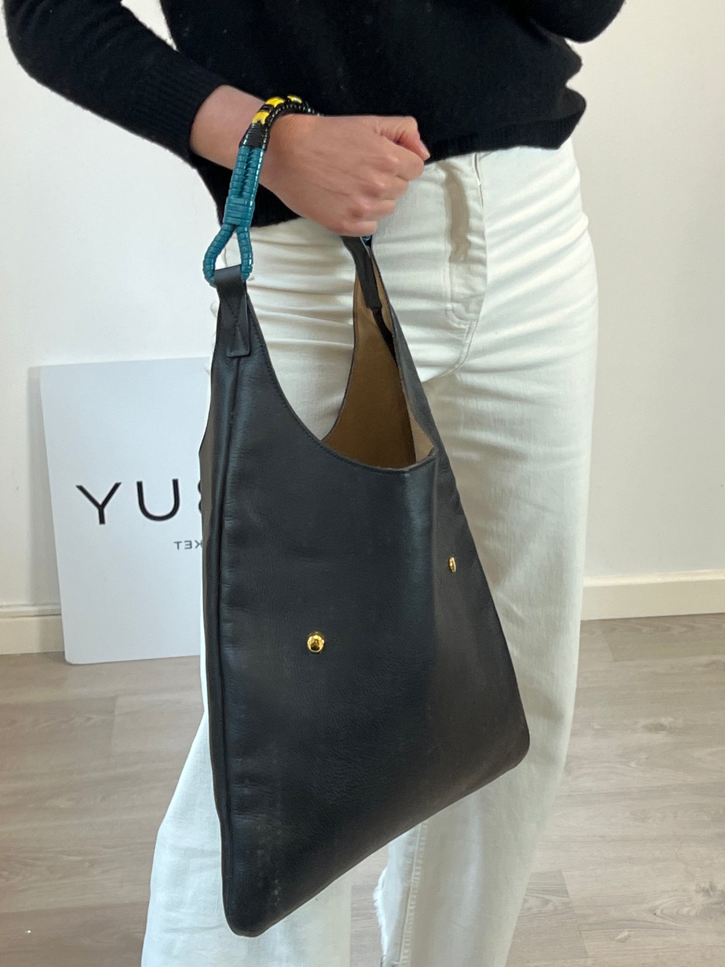 MARNI. Leather bag with handle detail