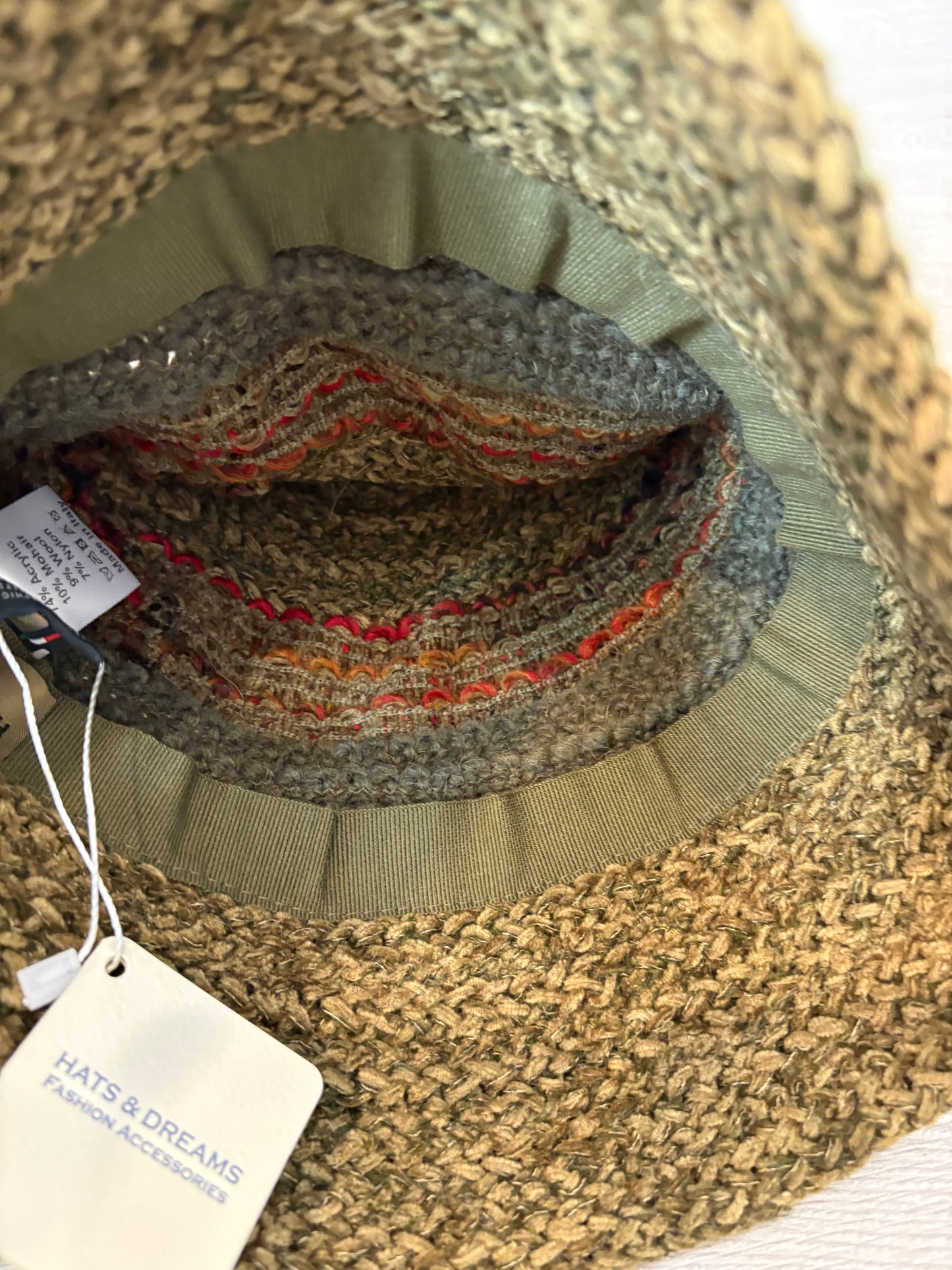 HATS & DREAMS . Sombrero verde  jaspeado