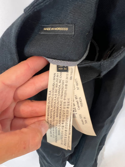 MASSIMO DUTTI. Blue buttoned midi skirt. T 34