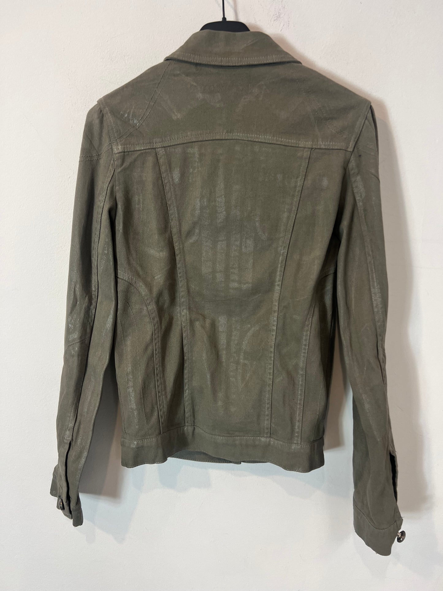 ZADIG & VOLTAIRE. Chaqueta verde encerada. T S