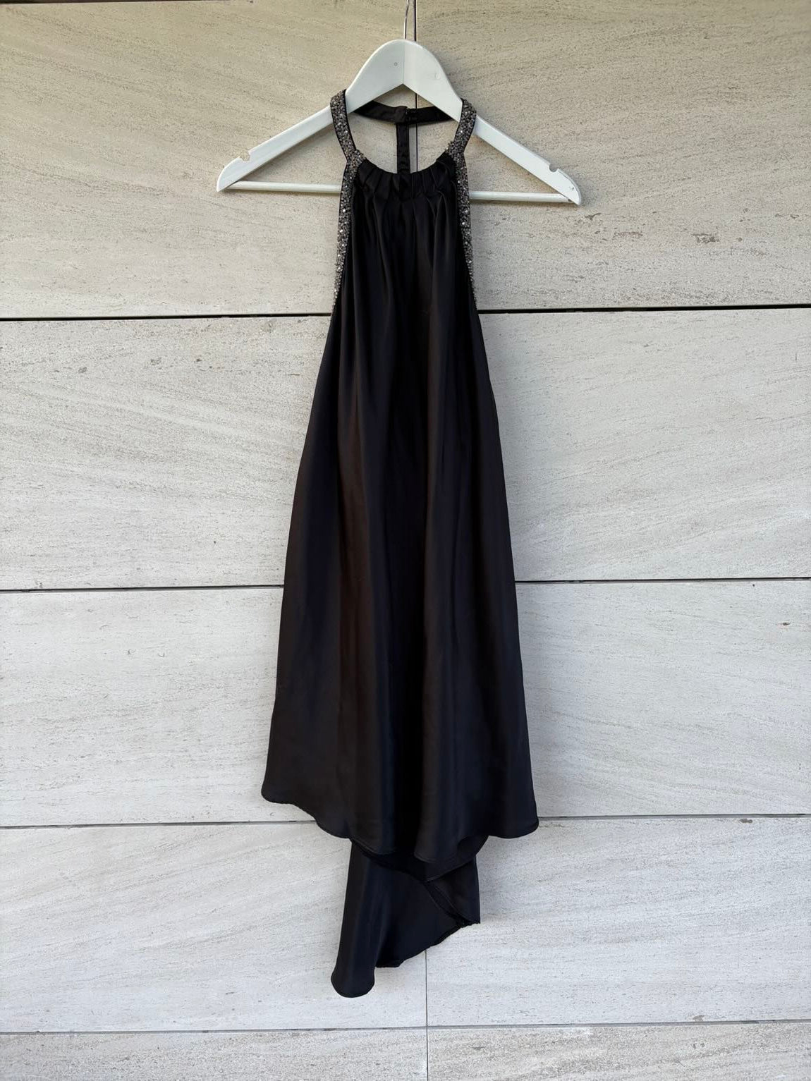 ROBERTO VERINO. Vestido corto seda halter
