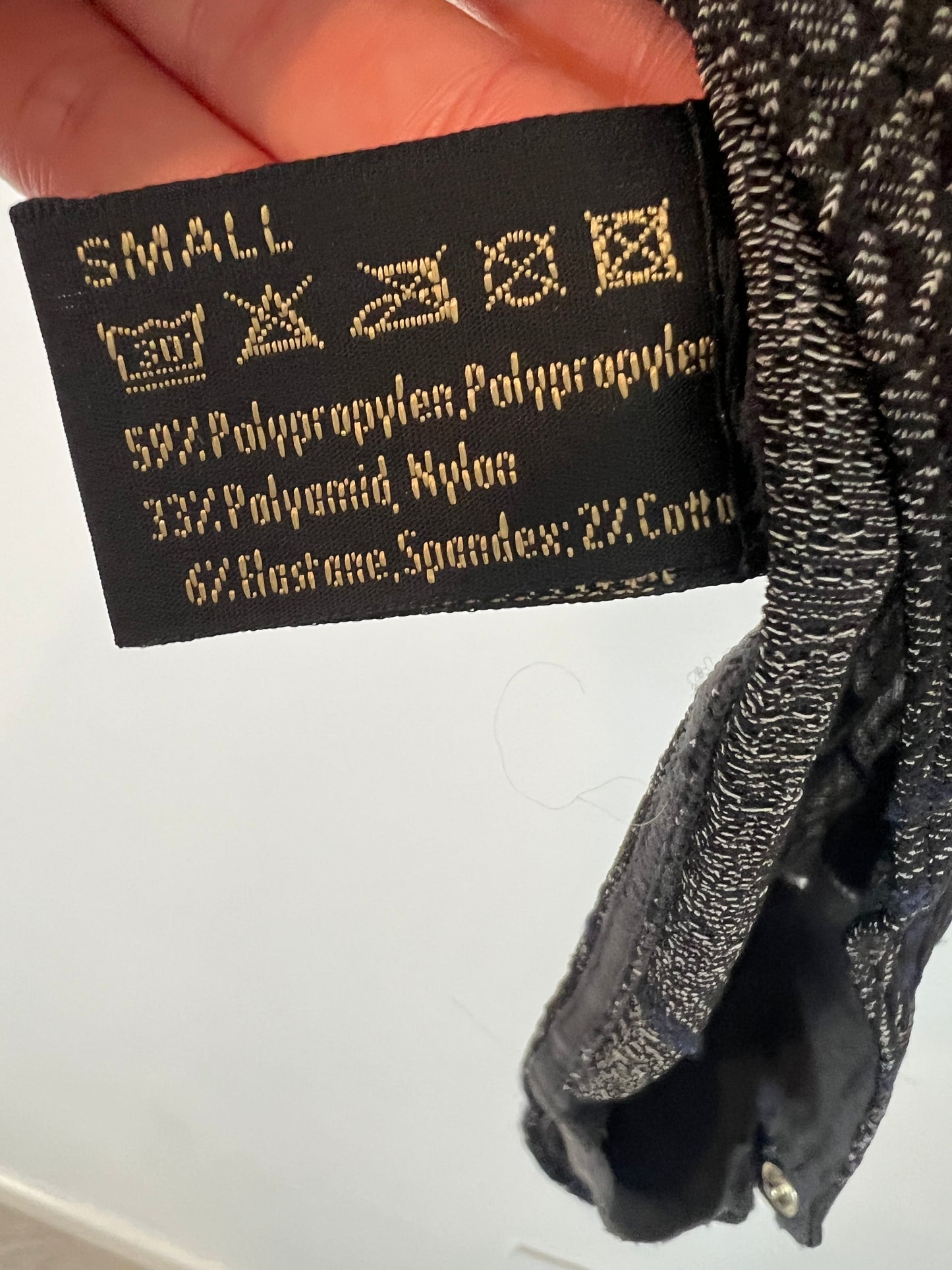 WOLFORD. Gray elastic printed bodysuit. T.S.