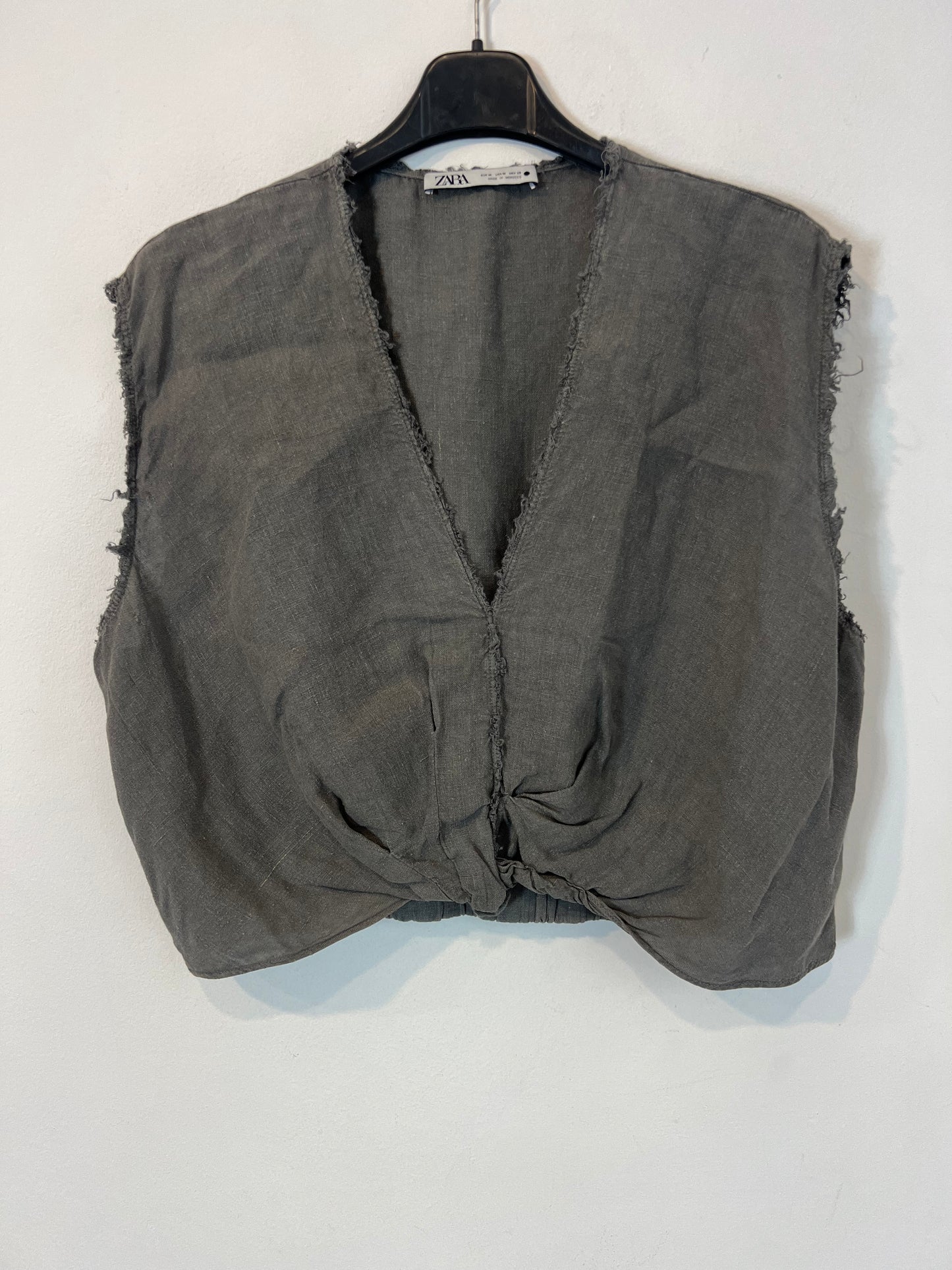 ZARA. Total look gris lino T.s/m