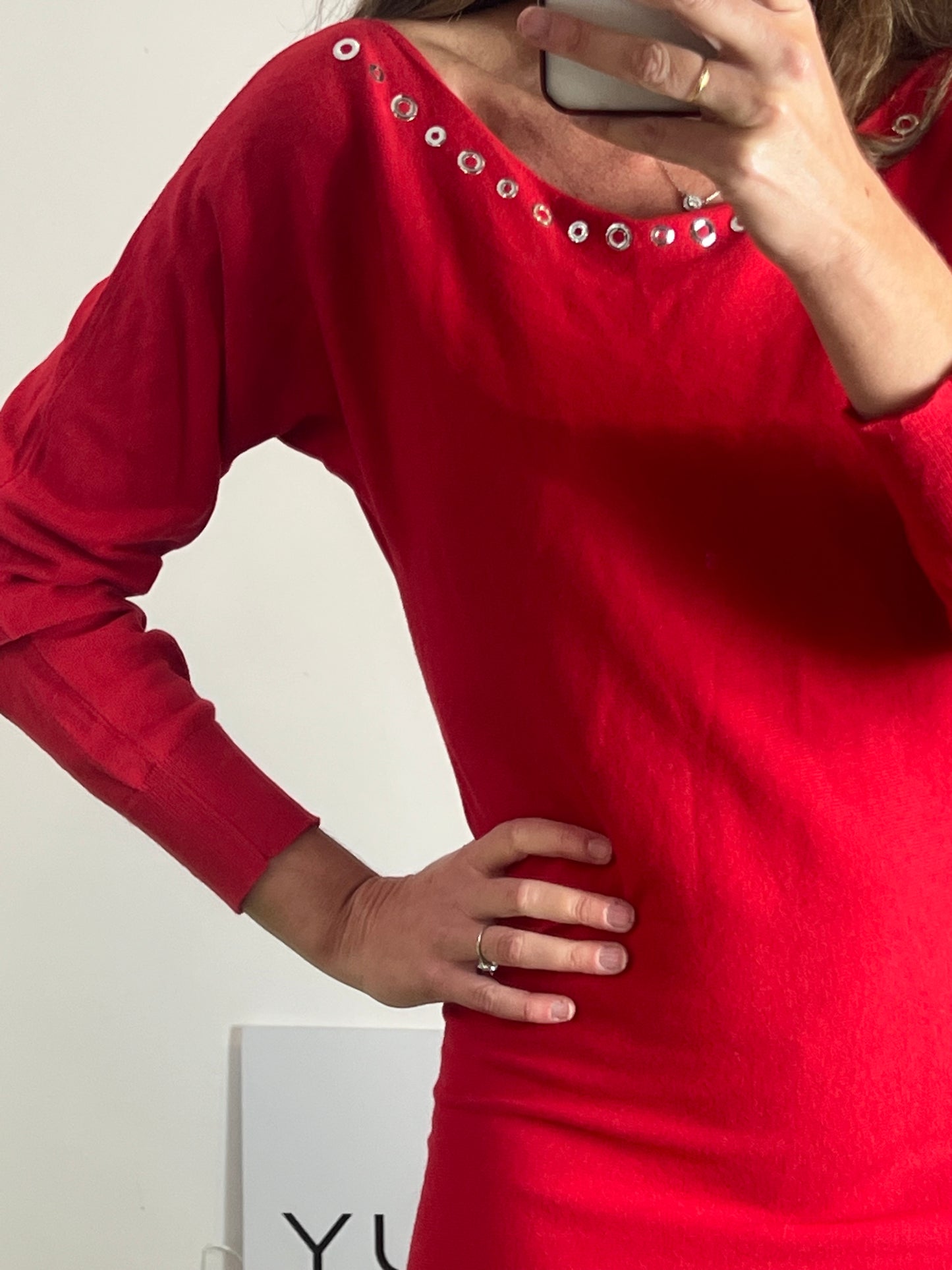 GIMAGUAS. Short red studded dress TM