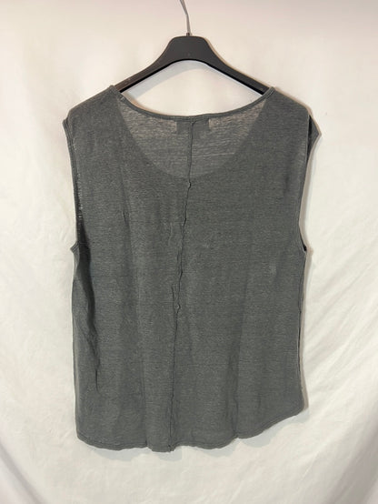 VELVET. Camiseta gris lino. T S