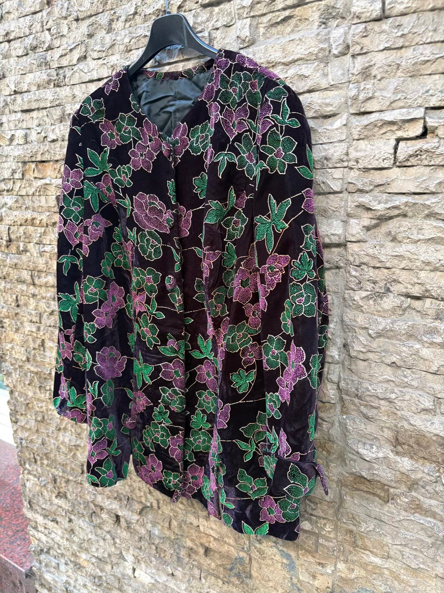 Chaqueta vintage terciopelo y texturas