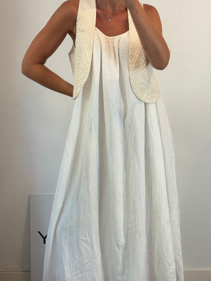 FRAMBUÁ. Vestido blanco bambula T.m