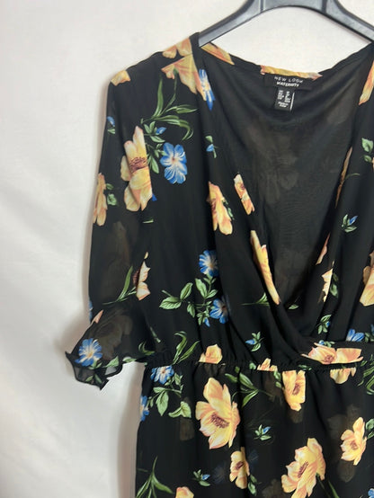 NEW LOOK MATERNITY. Black asymmetric floral dress. T 38