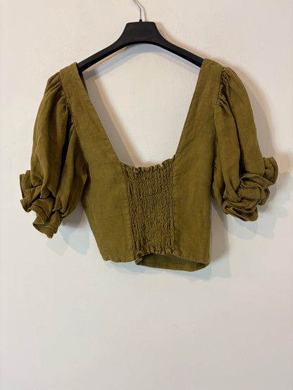 THE NEW SOCIETY. Top caqui manga farol. T S