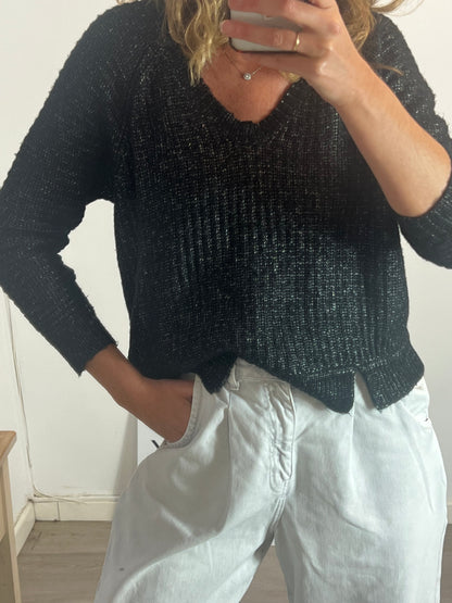 ZARA. Black mottled sweater Tm