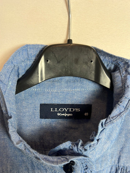 LLOYD’S. Camisa azul efecto denim bordados. T 40