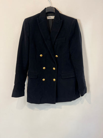 ZARA. Blazer azul terciopelo T.s
