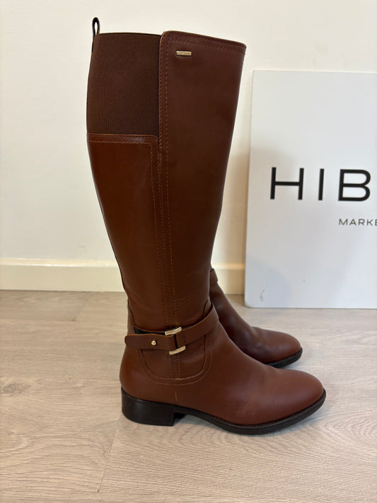 GEOX. Botas piel marrón hebilla. T 39