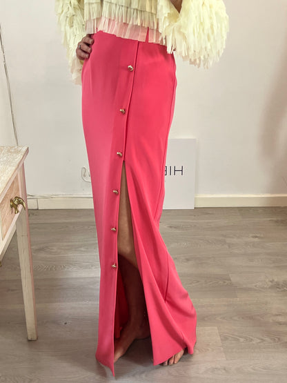 DAVID CHRISTIAN. pink buttoned skirt T.36