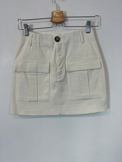 ZARA. falda denim blanca T.s