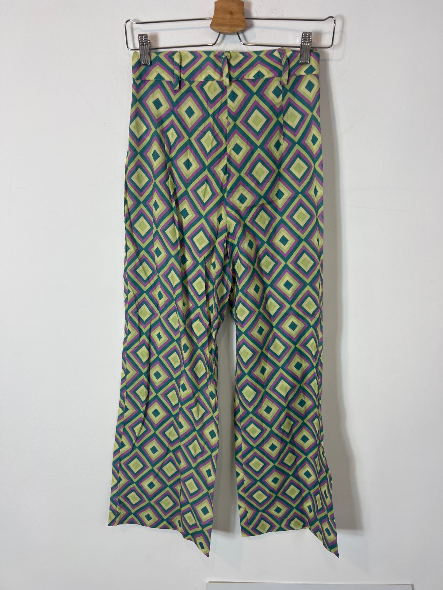 MARIA DE LA ORDEN. Total look with retro green print TM (XS/S)