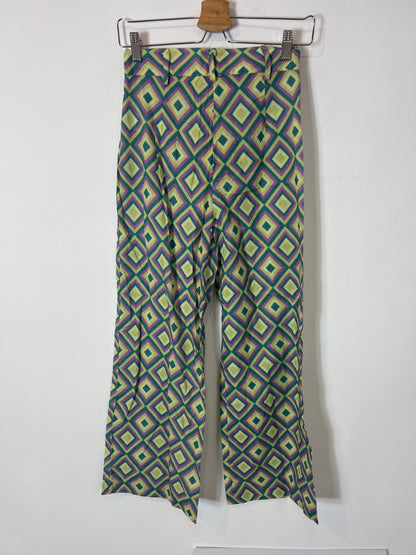 MARIA DE LA ORDEN. Total look with retro green print TM (XS/S)