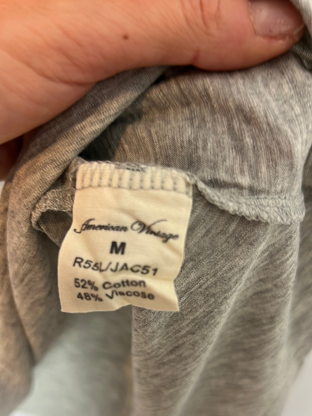 AMERICAN VINTAGE. Camiseta gris claro jaspeado algodón. T M