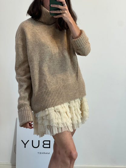 &OTHER STORIES, Jersey beige cuello vuelto lana