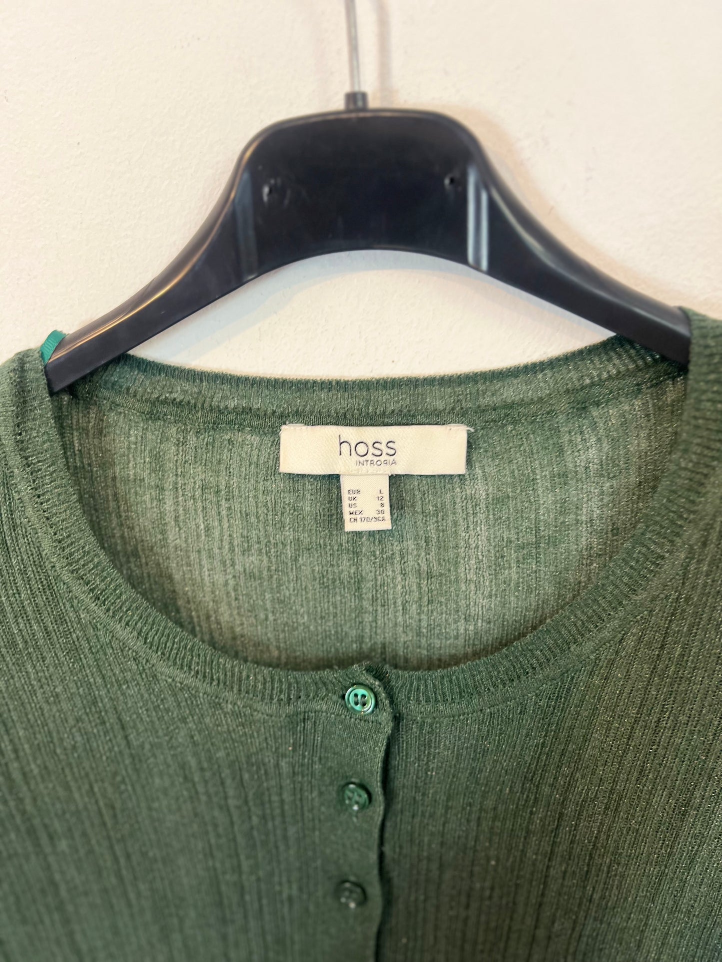 INTROPIA. Top verde hilos T.l