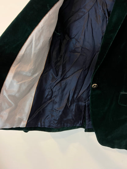 MASSIMO DUTTI. Green velvet blazer. Size 40