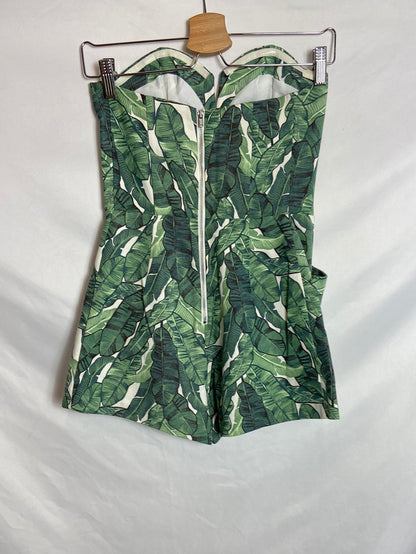 H&M. Mono palabra de honor hojas T.34