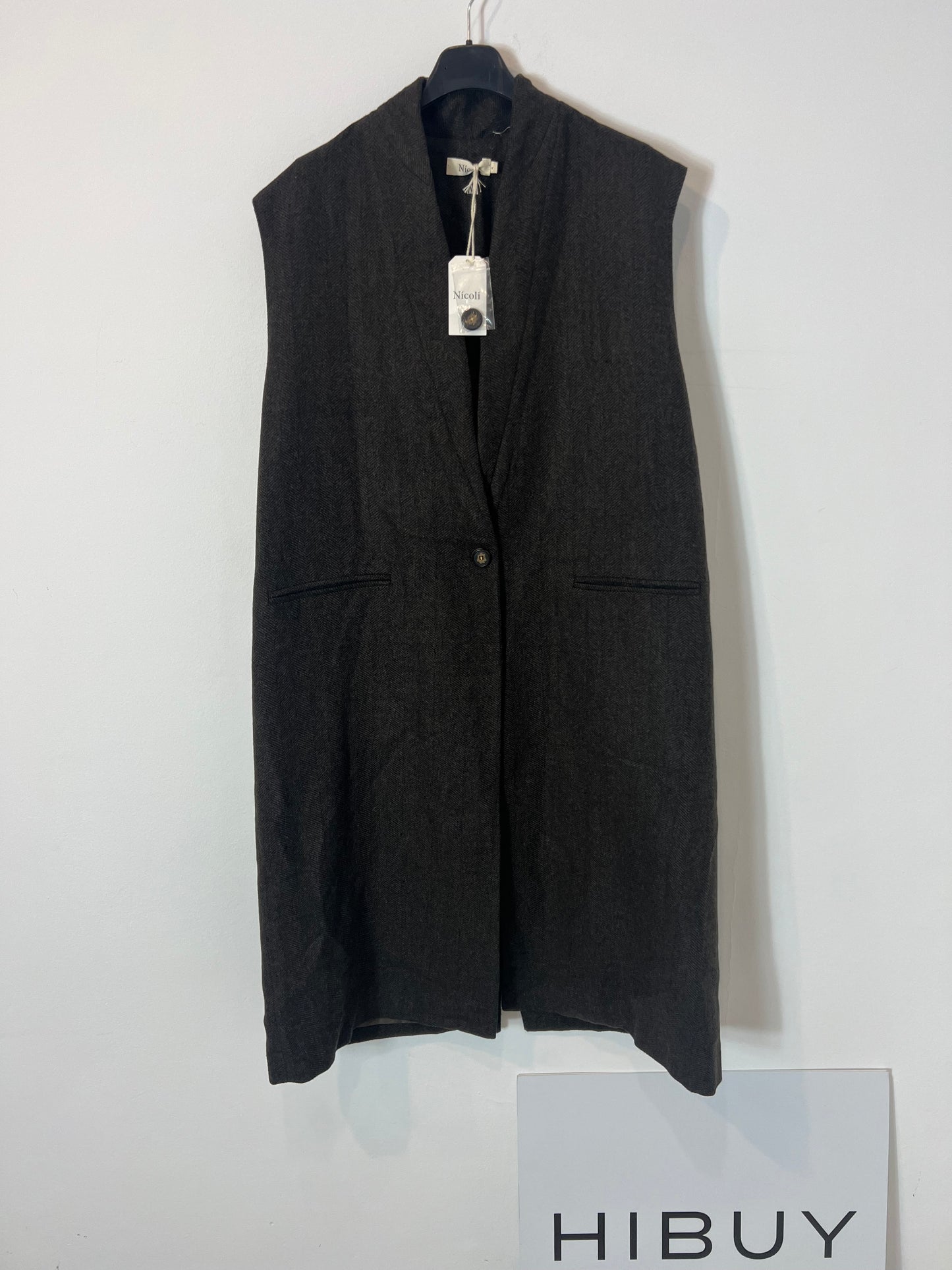 NÍCOLI. Chaleco marrón jaspeado. TU (S/M)