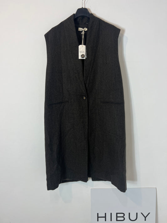 NÍCOLI. Chaleco marrón jaspeado. TU (S/M)