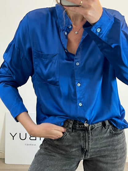 HARMONT&BLAINE. Blusa fluida azul T.44