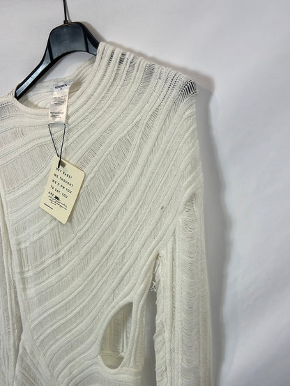 PAPERMAYO. White open knit dress Ts/m