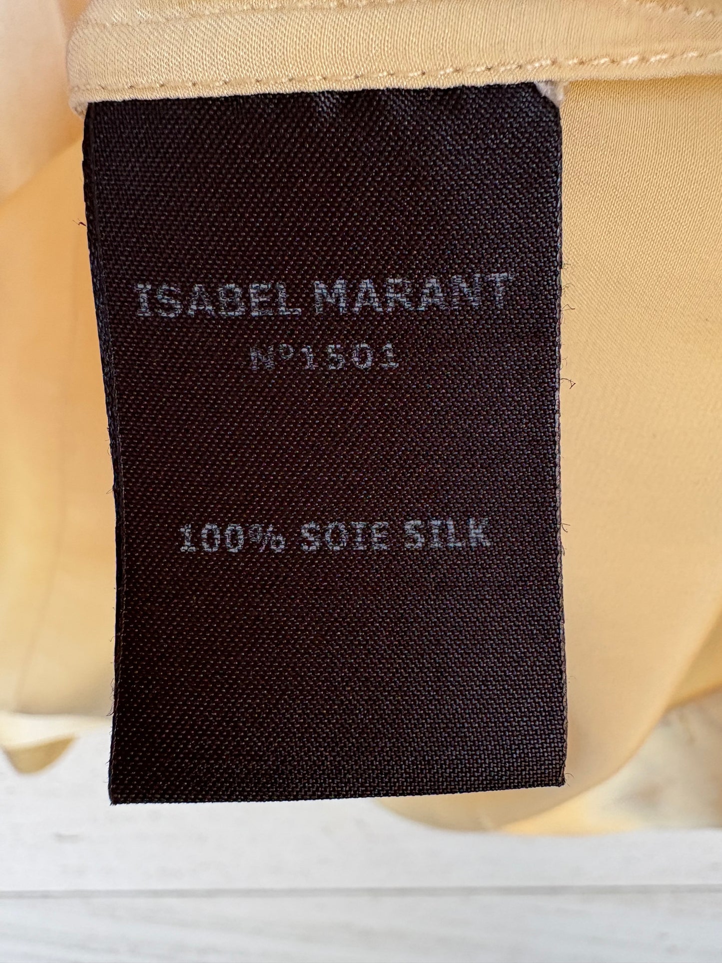 ISABEL MARAN ETOILÉ. Blusa beige seda bordada T.0(XS)