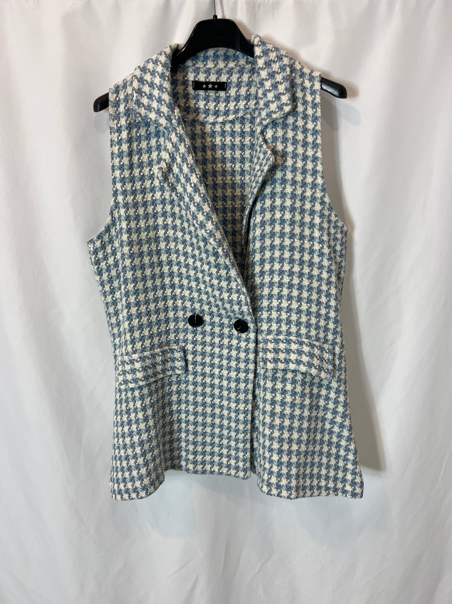 OTRAS. Chaleco pata de gallo bicolor. T S/M