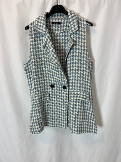 OTRAS. Chaleco pata de gallo bicolor. T S/M