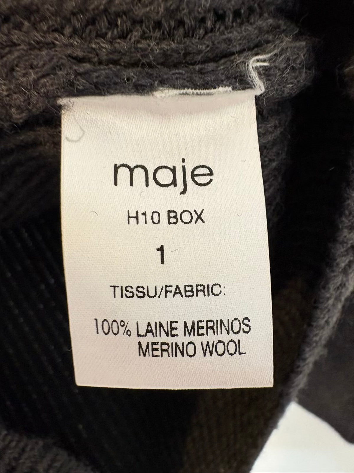 MAJE. Jersey gris lana detalle hombros