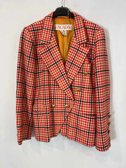 ESCADA. Chaqueta lana cuadros. T 38