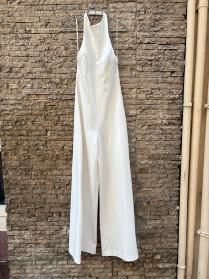 ZARA. Mono largo blanco al cuello