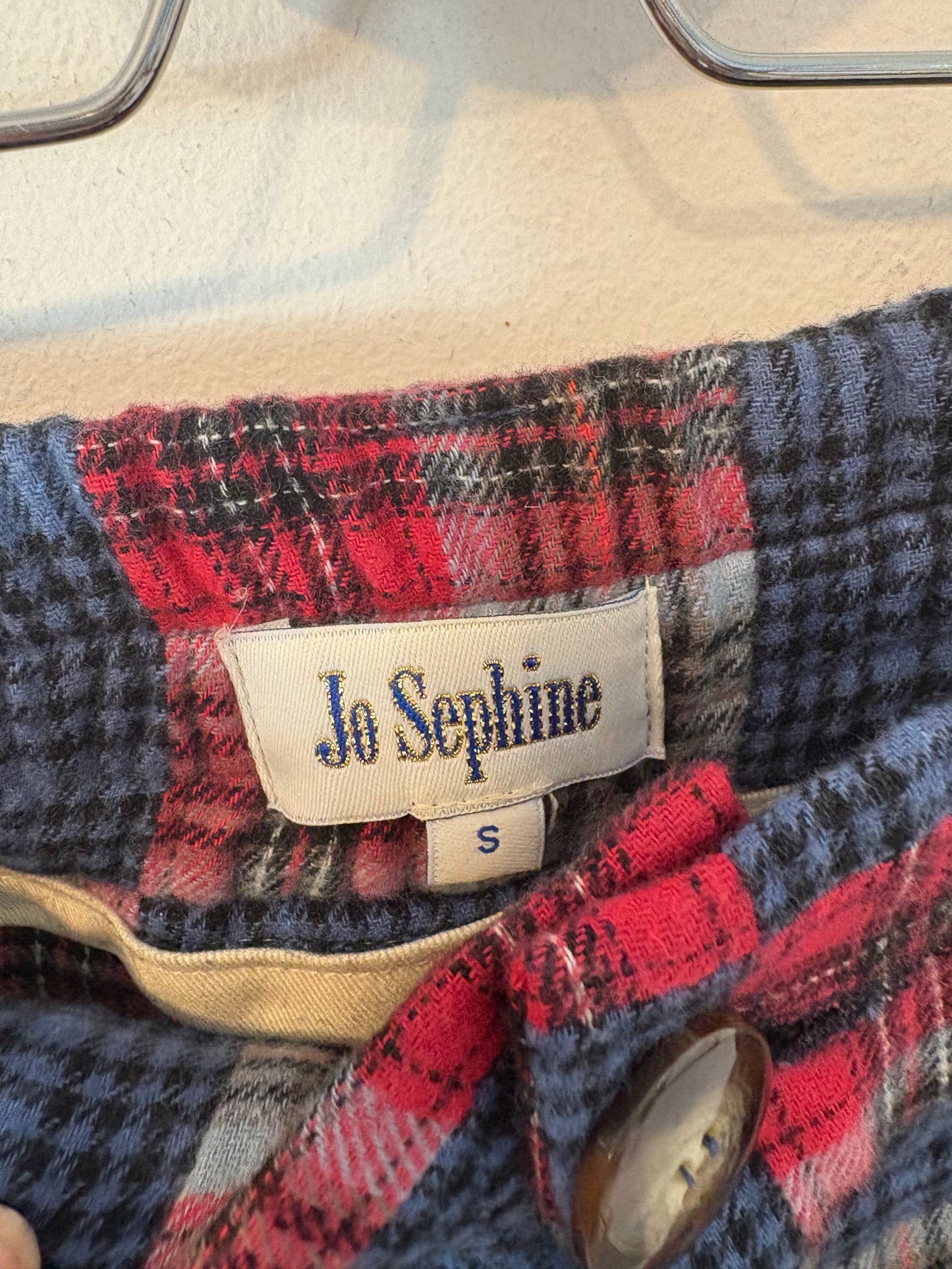 JOSEPHINE. Checkered cotton trousers with pocket detail. TS