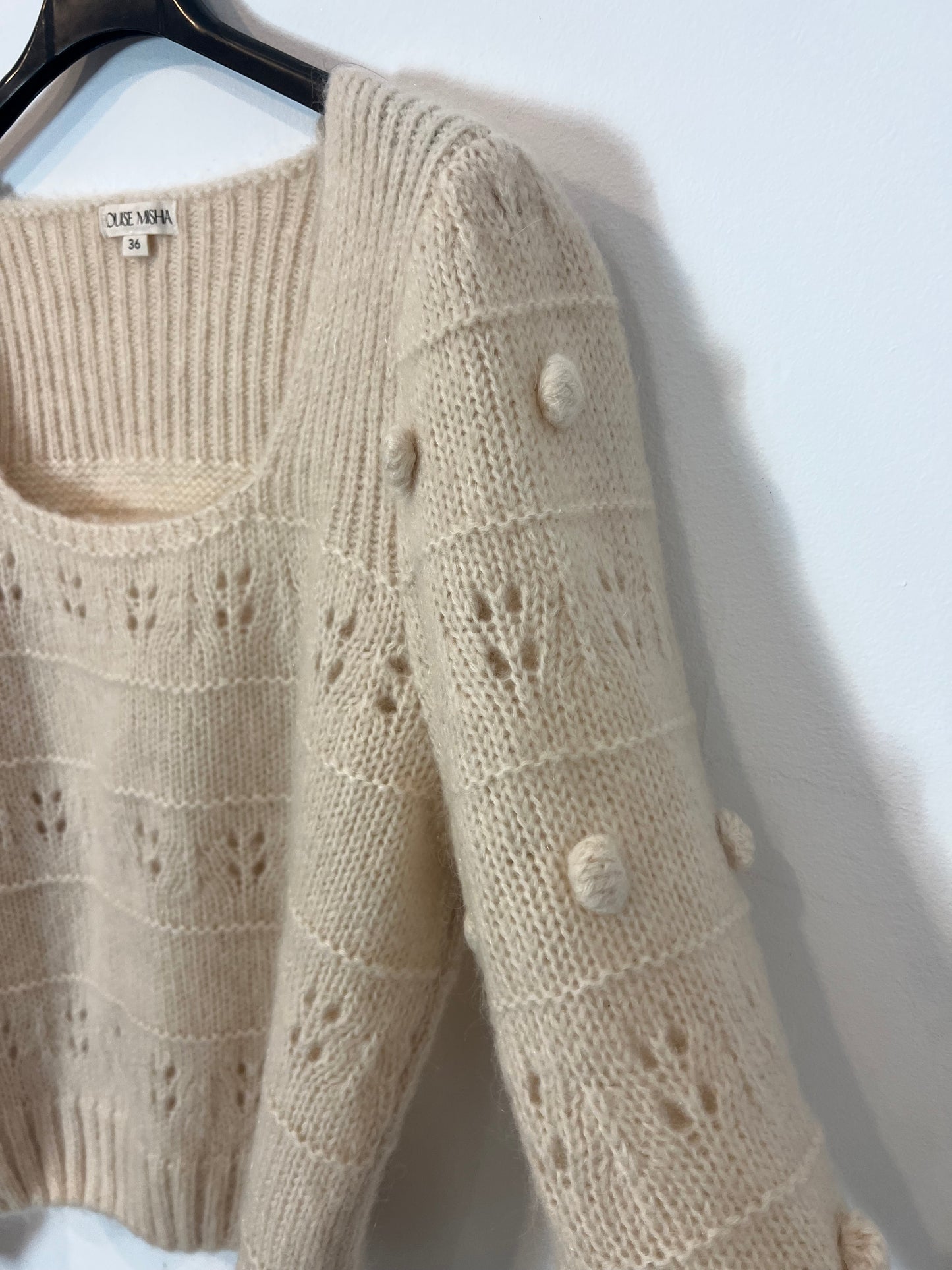 LOUISE MISHA. Jersey beige bodoques. T S