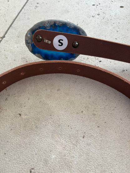 ECUE. Stone brown leather belt. TS