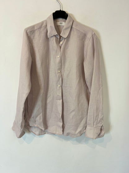 UNIQLO.Camisa malva lino. T.xs